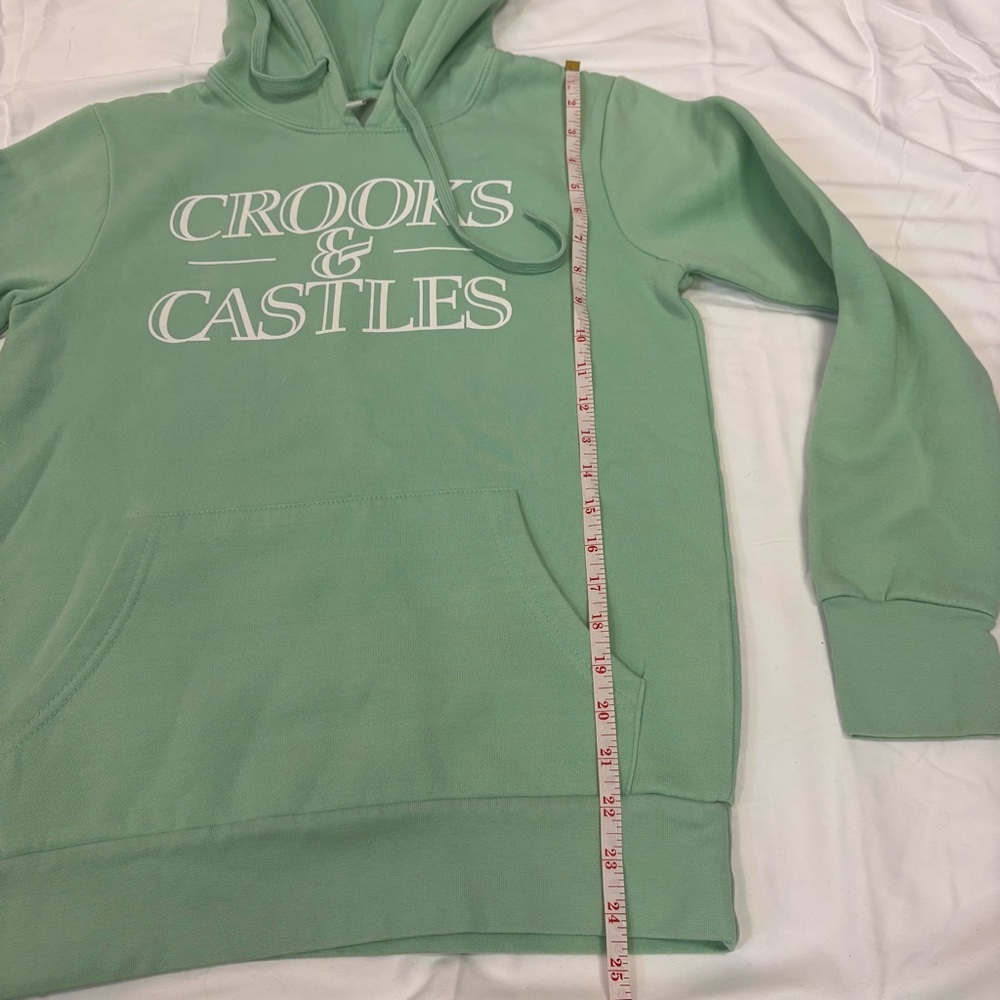 Crooks & Castles Pullover Hoodie Mint Green Women’s Small Sweatshirt Sweater - Picture 6 of 7